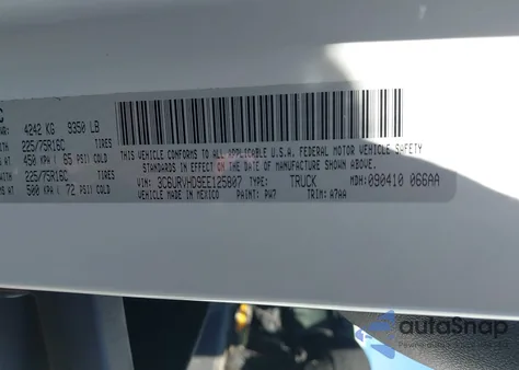 2014 Ram Promaster 3500 High Roof z USA, uszkodzony, nr VIN 3C6URVHD9EE125807